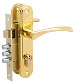 Врезной замок Булат Номос ЗВ 4-3.60.03.05 (золото) с тремя ригелями